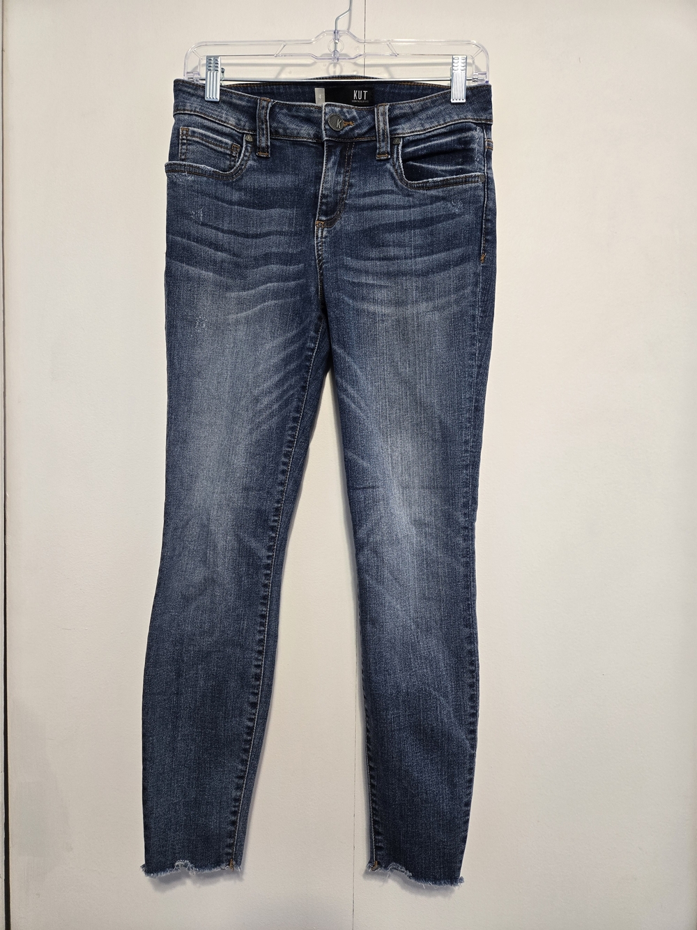 KUT From the Kloth Connie Ankle Skinny Jeans Women's Size 4 Raw Hem Stretch